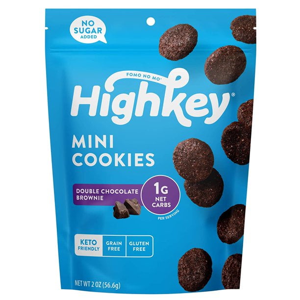 Highkey Keto Mini Cookies Double Chocolate Brownie 2 oz Pack of 3
