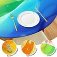 thumbnail image 4 of Rainbow Tie Dye Wave Pattern Round Fitted Tablecloth with Elastic Edge,Dining Table Cover Waterproof,Outdoor Round Tablecloth for Camping,Dining,Indoor and Outdoor, 4 of 7
