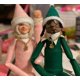 thumbnail image 1 of Muñeca de Elfo Navideño Espía Inclinada Muñeca de Fieltro Negro Muñeca de Resina Rosa, 1 of 4