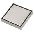thumbnail image 4 of Desagüe de ducha invisible cuadrado de 4 pulgadas, acero inoxidable, antiolor, para suelo de baño, 1,3 mm, apto para baldosas, cepillado, 4 of 14