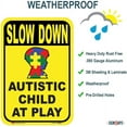 thumbnail image 3 of Autism Awareness, Slow Down Autistic (Child) Child At Play Sign, 8 x 12, Yellow/Black, UV protected, weather resistant, 3M EGP Reflective Sheeting, 080 Aluminum, Made In USA, 3M Certified, 3 of 4