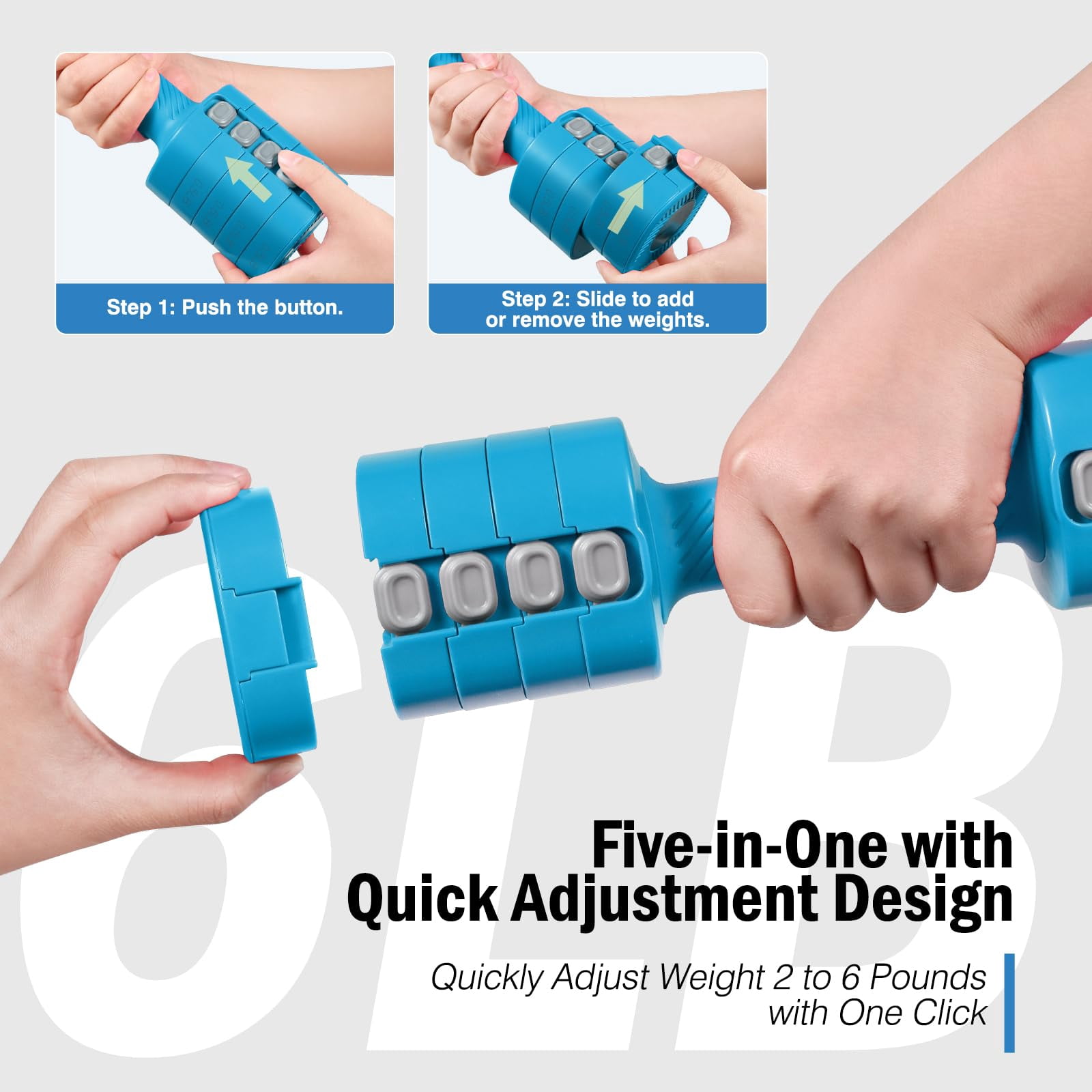Adjustable Weight Dumbbells Set Of 2  8 In 1 Hand Weights For Women 2lb/3lb/4lb/5lb/6lb Dumbbell 12 Lbs/pair Home Office Gym Workout