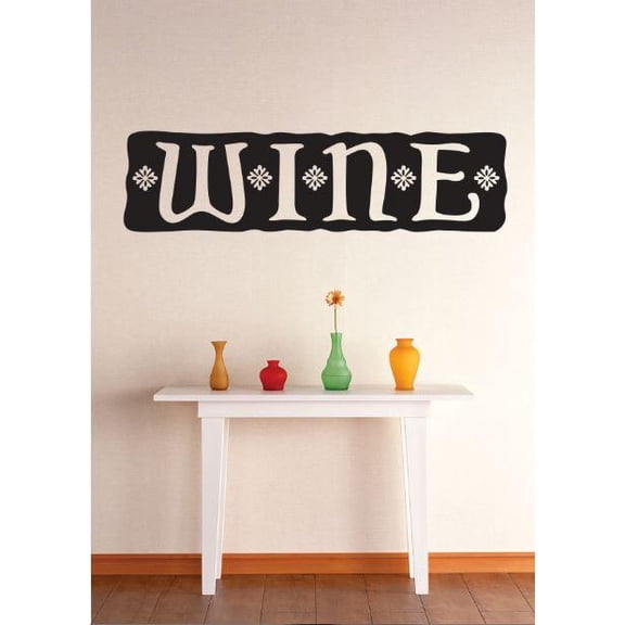 Vinyl Wall Decal Sticker : Wine Grapevine Kitchen Dining Image Quote Bedroom Bathroom Living Room Picture Art Peel & Stick Mural Size: 8 Inches X 20 Inches -