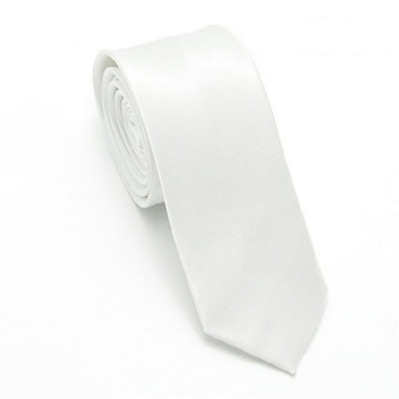 Men Blank Sublimation Tie Solid Color White DIY Heat Transfer Polyester Silky Necktie for Formal Wedding Party Graduation Business