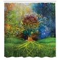 thumbnail image 3 of Ambesonne Ethnic Shower Curtain, Mother Earth Theme, 69"Wx84"L, Green Blue, 3 of 3