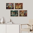 thumbnail image 3 of PixonSign Framed Wall Art Whimsical Dog Playing Poker Game Posters, Set of 4 Humorous Canine-Themed Fine Art Vintage Canvas Prints, Grotesque Wall Décor for Home Decor - 11"x14" Natural, 3 of 5