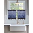 thumbnail image 3 of Sheer Curtains 45 Inch Length 2 Panels Set for Kitchen, Blue Geometric Semi Sheer Curtains for Windows, Ombre Modern Abstract Art Voile Window Treatments Rod Pocket Curtain, 3 of 7