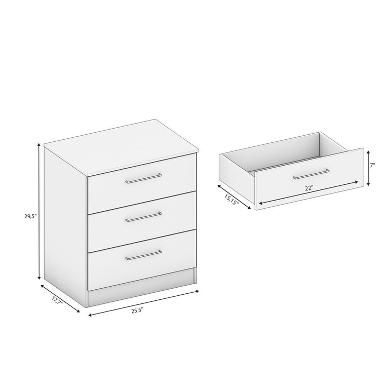 Free Shipping! Jolyne 3 Drawer Vertical Dresser ‚Äì Grey