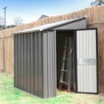 thumbnail image 2 of VEIKOUS 8' x4' Lean-to Storage Shed Outdoor w/Lockable Door & Vents for Backyard Garden Lawn, Grey, 2 of 6