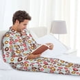 thumbnail image 6 of Sikiie Colorful Donuts Mens Pajama Set, Soft Warm Long Sleeve Sleepwear, Cozy Button-Down Pjs for Men-Large, 6 of 7