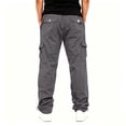 thumbnail image 5 of GSPCLAM Mens Cargo Pants Outdoor Camping Walking Casual Pants Straight Leg, Lightweight, Multi-Pocket Loose Fit Pants Gray L, 5 of 5