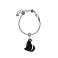 thumbnail image 2 of Delight Jewelry Acrylic Sitting Black Cat with Crystal Eyes Lord Guide Me Charm Bead, 2 of 4