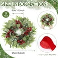 thumbnail image 3 of Guvpev 8 Pcs 9.2" Mini Christmas Wreaths for Cabinets Small Wreath Kitchen with Ribbon Christmas Decorations Candle Rings Red Berry Pine Cone Wreaths for Windows Farmhouse Xmas Decor Table, 3 of 16