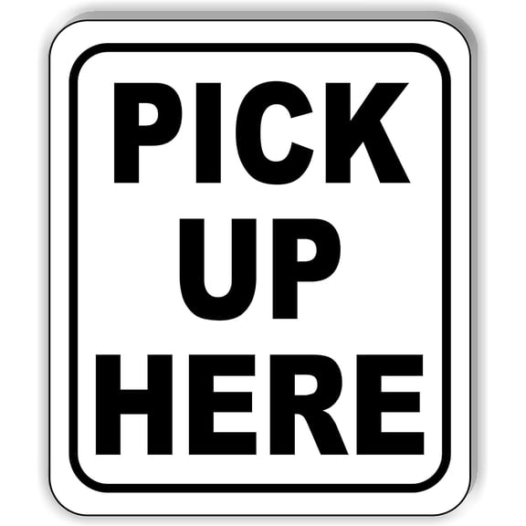 Pick Up Here Black Aluminum Composite Outdoor Sign - Custom Signs Outdoor - Coffee Signs for Coffee Bar - Kitchen Order Pickup Decor - Pickup Point - Kitchen Signs - 8" x12"