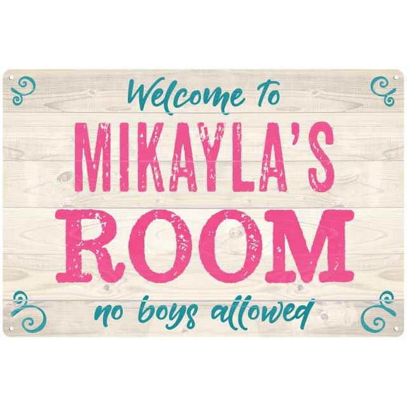 MIKAYLA'S Room Kids Bedroom Sign Gift 8x12 Metal Sign 108120089392