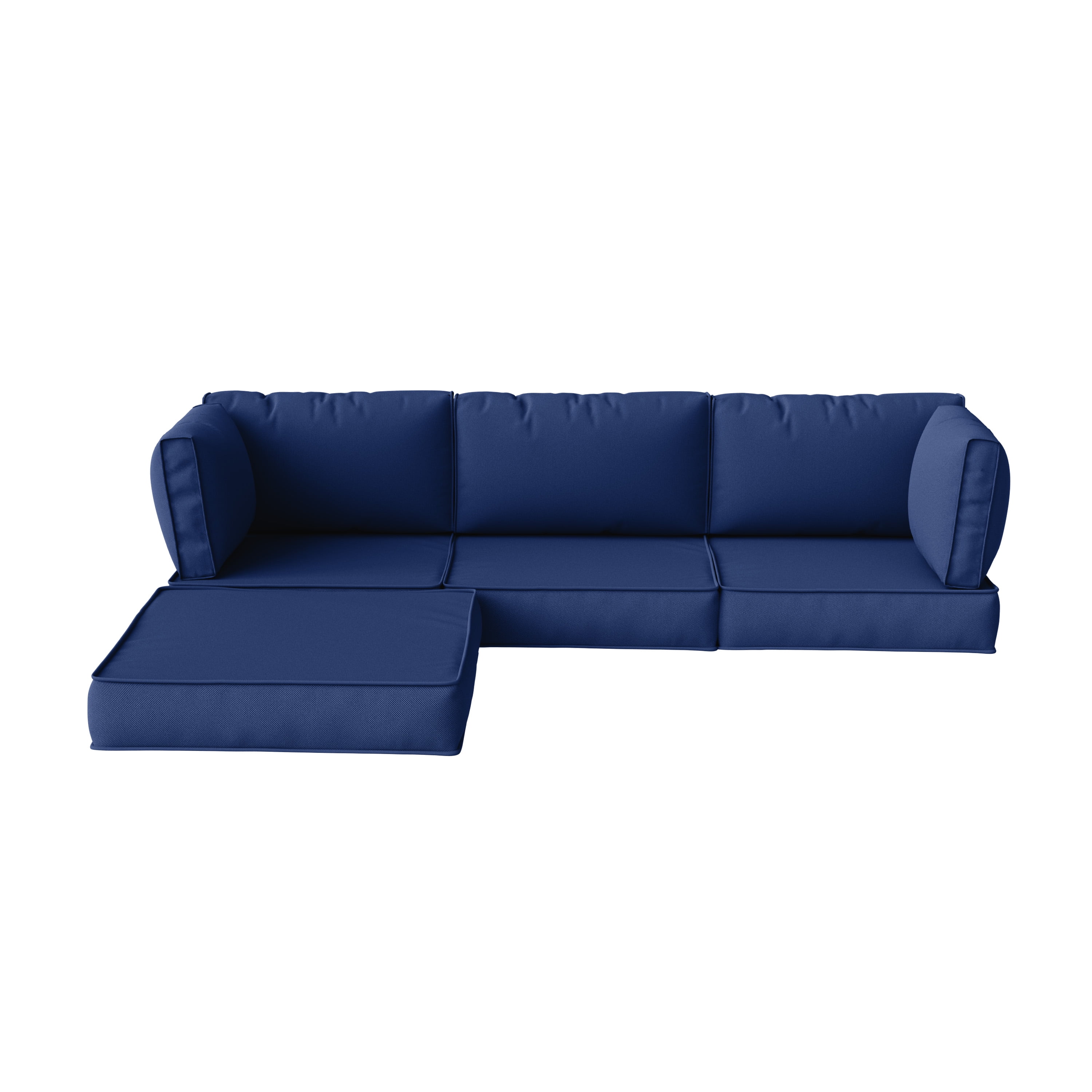 Snubbull Patio Furniture Cushions, Replacement Outdoor Cushions for 4-Seat Sectional Sofa,Waterproof & Zipped, Blue