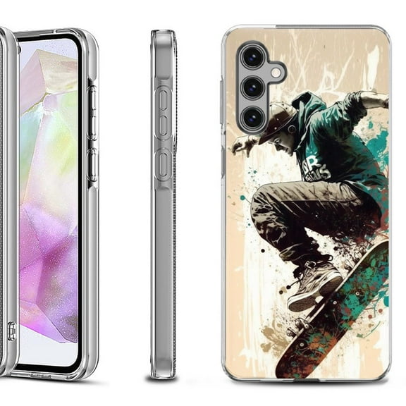 OneToughShield ® Shockproof Phone Case Compatible with Samsung Galaxy A35 5G - Skateboarding