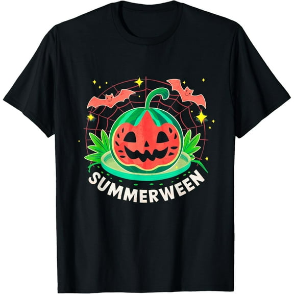 Summerween Summer Halloween Watermelon Pumpkin Vacation T-Shirt