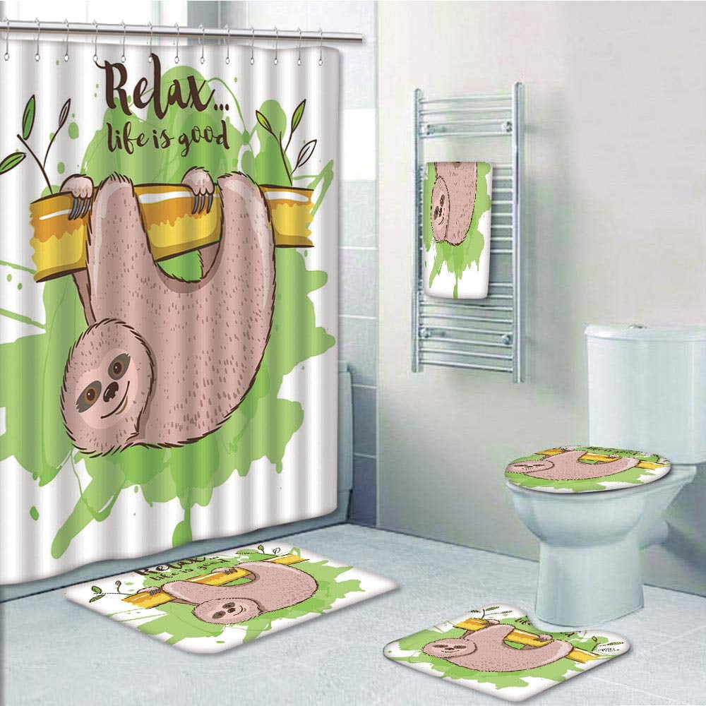 PRTAU Sloth Relax Life is Good Inspirational of Tropical Mammal on Tree