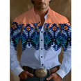 thumbnail image 1 of Camisa de manga larga para hombre estilo occidental camisas hawaianas de mezclilla camisas gráficas vintage cómodas y suaves blusa de playa de talla grande, 1 of 6