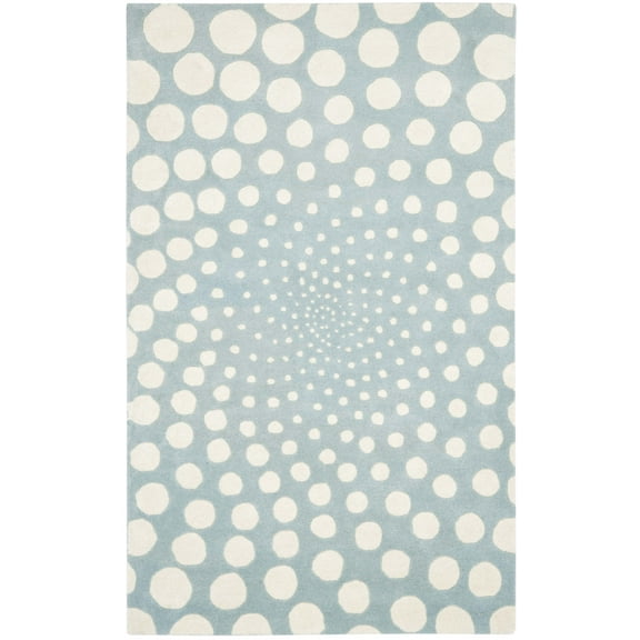 SAFAVIEH Soho Chloe Geometric Area Rug, Blue/Ivory, 7'6" x 9'6"