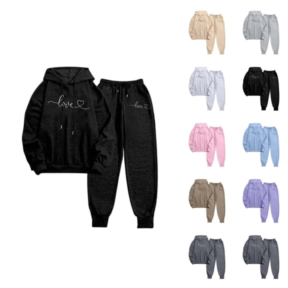Valentines Track Suits for Women Set Graphic Hoodie and Jogger Sweatpants 2 Piece Matching Sweatsuit Travel Lounge Set