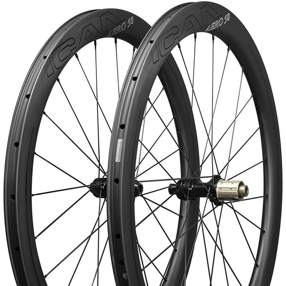 ICAN Carbon AERO 50 Disc Road Bike Wheelset 50mm Tubeless Ready 12x100/12x142mm Only 1430g