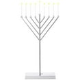 thumbnail image 1 of 4 ft. Metal Silver Coated Hanukkah Menorah for Synagogue - Large, 1 of 1
