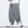 thumbnail image 1 of Yusimy Men's Casual Pants Straight Leg Solid Color Drawstring Elastic Waist Loose Fit Comfortable Versatile Urban Streetwear, 1 of 3