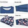 thumbnail image 6 of ELUTONG Adult Christmas Pajamas, One set of men's or Women's Long Sleeve Santa Claus and Christmas Snowman Sleepwear Navy Blue S-2XL, 6 of 7