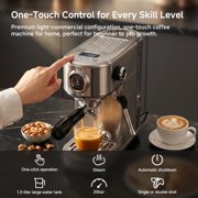 HiBREW 20 Bar Semi Automatic Espresso Machine for Home, Stainless Steel Coffee Maker with Steam Wand H10B