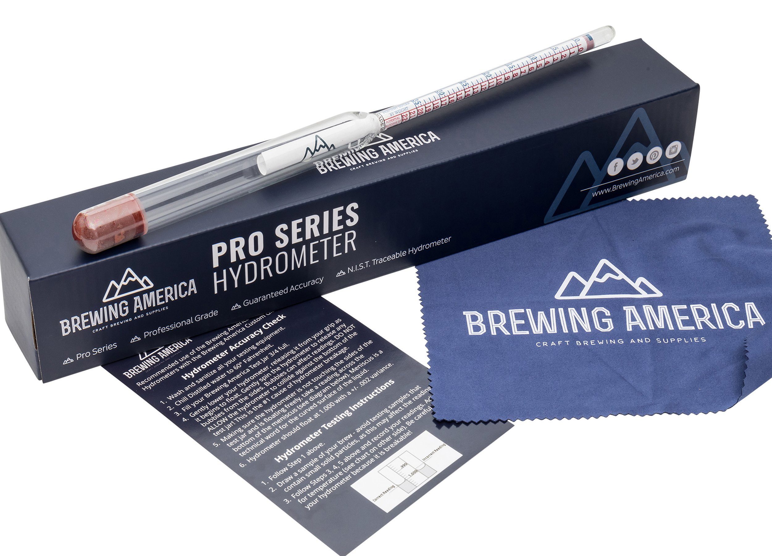 Specific Gravity Hydrometer Alcohol ABV Tester Pro Series Triple