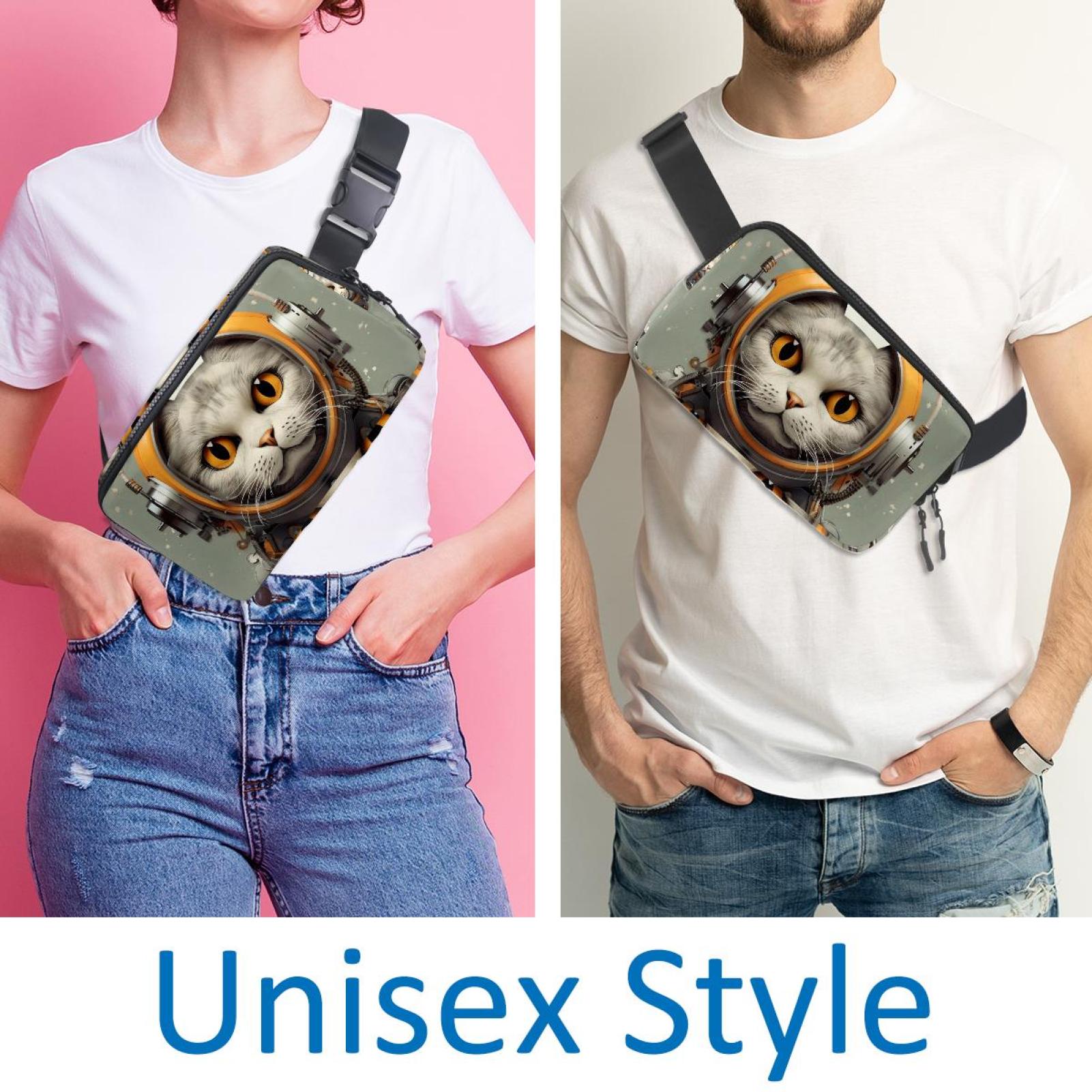Cats Lightweight Adjustable Crossbody Bag with Extension Strap - Unisex Fanny Pack, Money Belt, Waist Bag