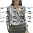 thumbnail image 3 of JGGSPWM Metallic Shiny Cowl Neck Blouse for Women Dressy Loose Lapel Tops Long Sleeve Elegant Business Casual Party Shirts Black M, 3 of 6