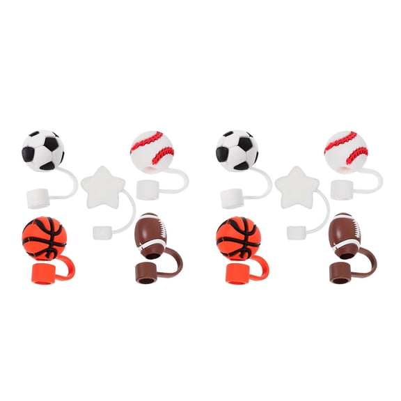 WORGEOUS 10-Pack Silicone Sports Straw Covers, Caps, and Toppers for Cups, Reusable Straw Tips Protectors