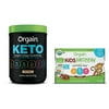 Orgain - Kids Protein Organic Nutritional Shake - Chocolate (8.25oz, 12 Pack) + Keto Collagen - Chocolate (0.88 LB)