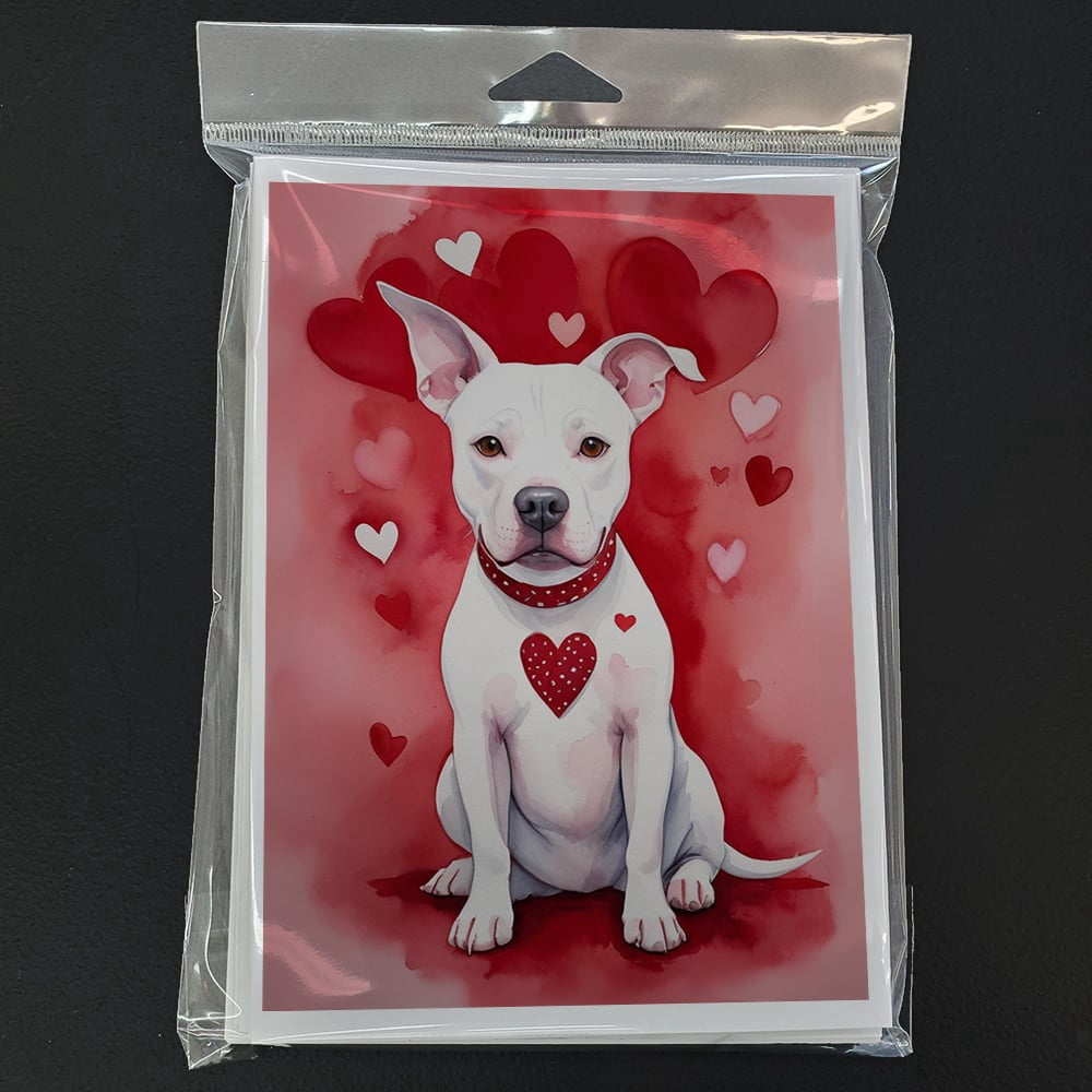 Pit Bull Terrier My Valentine Greeting Cards Pack of 8 7 in x 5 in