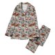 thumbnail image 4 of Puyaiuu Women 2 Piece Christmas Satin Pajama Set Cute Print Long Shirt Loose Shorts Matching Set Loungewear Gift, 4 of 7