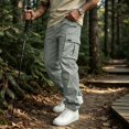 thumbnail image 2 of gzxflxpge Cargo Pants Men Casual Outdoor Work Relaxed Fit Sweatpants Trendy Breathable Work Pants with Multi Pockets Light Gray XL, 2 of 10