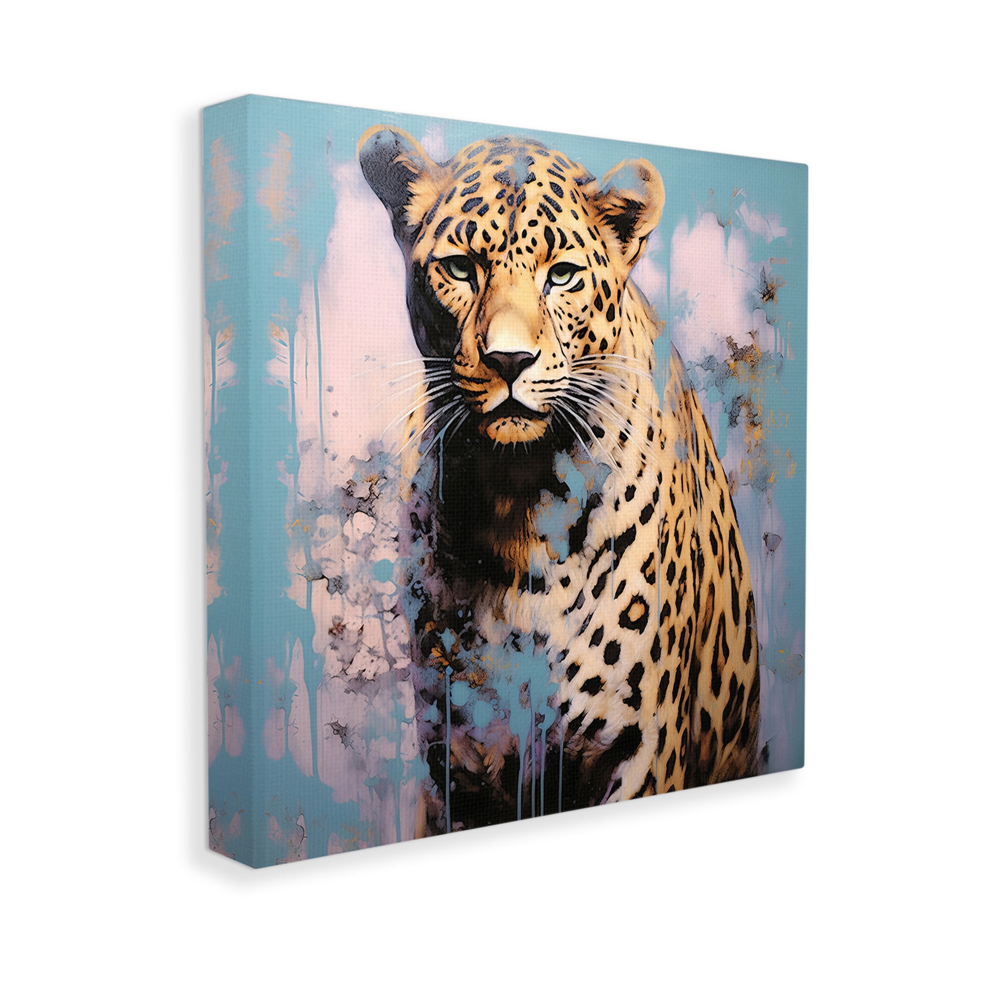 Stupell Industries Cheetah & Abstract Hues Animals & Insects Painting Gallery Wrapped Canvas Art Print Wall Art, 24 x 24