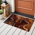 thumbnail image 4 of 2x3 Ft Entryway Area Rug, Brown Marble Kitchen Rug Runner Washable Floor Mat, Ombre Abstract Striped Mottled Aesthetic Non Slip Indoor Door Mat Throw Carpet for Bathroom Living Room Bedroom, 4 of 8