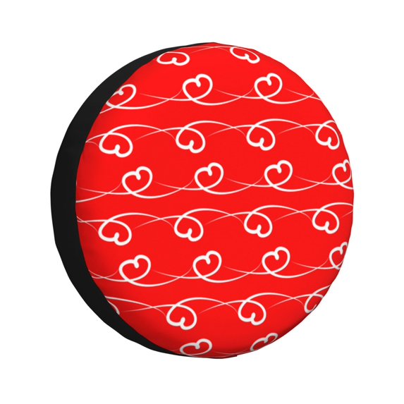 Waterproof Spare Wheel Cover, Romantic Valentine'S Day Pink Heart Adjustable Wheel Cover For Jeep Trailer Rv Suv Car, 14 Inch