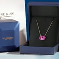 thumbnail image 5 of Gem Stone King 14K Yellow Gold Pink Created Sapphire Pendant Necklace | 4.50 Cttw | Gemstone September Birthstone | Oval 11X9MM | Gold Necklace for Women | With 18 inch Gold Chain, 5 of 6