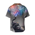 thumbnail image 5 of Salouo Elephant Fireworks Celebration Pattern Cuban Collar Shirts for Men Button-Down Shirt Men's Short Sleeve Shirts Hawaiian Shirts Casual Shirts -Medium, 5 of 6