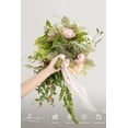 thumbnail image 5 of Pink Bride Bouquet - 15 Inch Wedding Blush Garden Artificial Flowers for Bride, 5 of 7