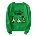 thumbnail image 4 of Bmisegm Mode Décontractée pour Femmes Col Rond avec Manches Imprimé Partiel de Quatre Feuilles Sweat à Capuche Décontracté pour Femmes Vert S, 4 of 4