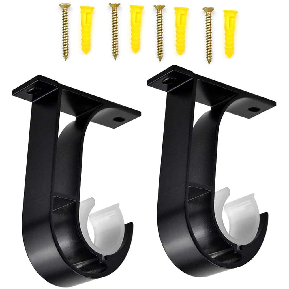 2 Pieces White Curtain Rod Pole Brackets Holder Hanger for 28mm Dia Poles 