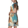 thumbnail image 2 of Disketp Cute Angel Winged Dog para Vestido de Manga Corta para Mujeres, Vestidos de Verano para Mujeres, Casual y Holgado para la Playa, 2 of 6