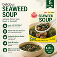 thumbnail image 3 of Korean Style Seaweed Soup Mix, Instant Soup Packets, Just Add Hot Water, 5 Servings, 1.68 oz Total, 3 of 8