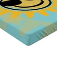 thumbnail image 2 of Ambesonne Emoji Fitted Sheet, Summer Character Sunglasses, Queen Size, Mustard Pale Blue and Black, 2 of 3